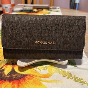 Michael Kors Dark Brown Clutch Wallet